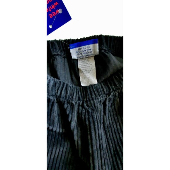 Vintage Y2K Flap Happy Black Corduroy Pants Boys 12M Wide Wale Pull On USA 90s - Picture 6 of 6